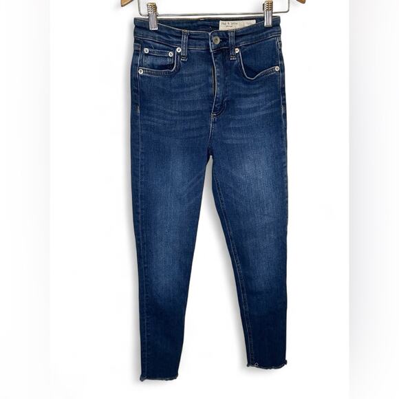 Rag & Bone Skinny Jeans – Women’s Size 24, Dark Wash, Raw Hem - Picture 1 of 4